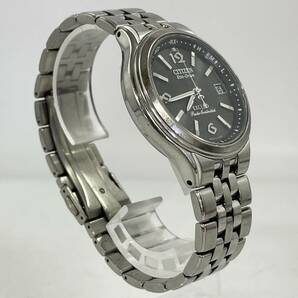 【4N2】1円スタート CITIZEN Eco-Drive EXCEED / H111-T013627 シチズン エコドライブ エクシード 黒文字盤 ソーラー メンズ 腕時計の画像7