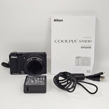 【4A28】1円スタート Nikon COOLPIX S9100 ニコン クールピクス デジタルカメラ コンパクトデジタルカメラ デジカメ ブラック_画像1