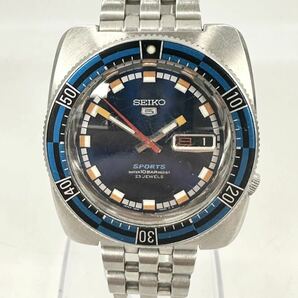 【3M83】1円スタート SEIKO 5 SPORTS 23JEWELS / 7S36-0080 セイコー スポーツ 稼働品 青文字盤 自動巻き メンズ 腕時計の画像2