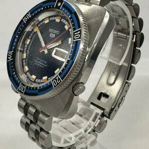 【3M83】1円スタート SEIKO 5 SPORTS 23JEWELS / 7S36-0080 セイコー スポーツ 稼働品 青文字盤 自動巻き メンズ 腕時計の画像3