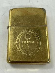 【4M11】 1円スタート ZIPPO / / ジッポー GUAM グアム 火花確認済み ゴールドカラー オイルライター 