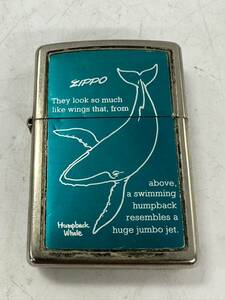 【4M18】 1円スタート ZIPPO / C XV ジッポー Humpback Whale クジラ シルバーカラー オイルライター 喫煙具 