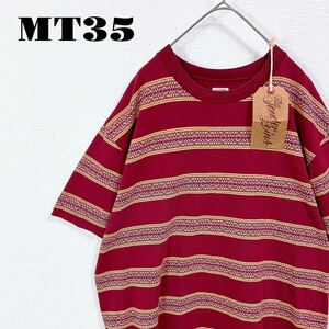 ★早いもの勝ち！ TENDERLOIN tenderloin テンダーロイン T-JACQUARD S/S 半袖 Tシャツ ジャガード バーガンディー XL カットソー ボーダー