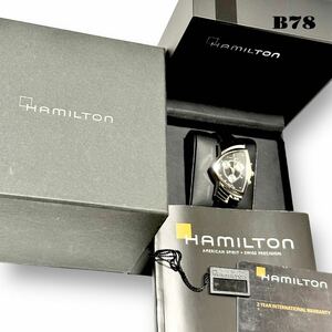 ★早いもの勝ち！ HAMILTON VENTURA CHRONOGRAPH ハミルトン ベンチュラ クロノグラフ H244121 社外 黒革 BLACK LEATHER ブラック レザー