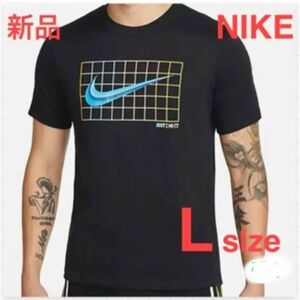 新品￥3300 ナイキ Dri-FIT "Just Do It" 半袖Tシャツ L 黒 バスケット ビックロゴ NIKE タグ付