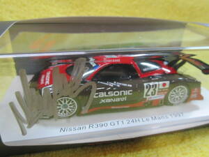 Spark S3579 1/43 Nissan R390 GT1 #23 24H Le Mans 1997 星野一義 E.Comas 影山正彦 直筆サイン入り（ニッサン ル・マン カルソニック