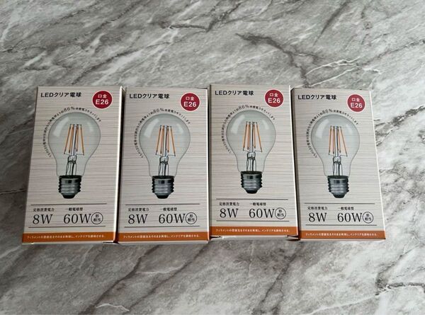 共同照明 フィラメント LED電球 60w形相当 4個 新品