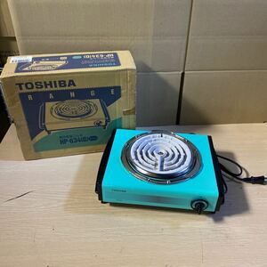  Toshiba electric portable cooking stove HP-634 desk-top cookstove Showa Retro TOSHIBA green cooking heater electric ... cookware electric heating vessel secondhand goods 