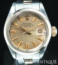 ROLEX ロレックス オイスターパーペチュアル 6916 1971年 YG/SS 自動巻き デイト ゴールド 11コマ 保証書 レディース 腕時計 「23760」_画像1