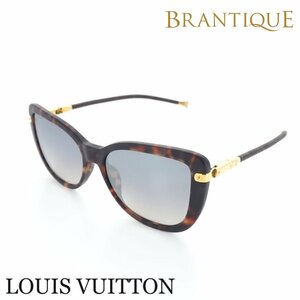 ◆美品◆ LOUIS VUITTON ルイ ヴィトン 折り畳み式 E0114 55ロ17 140 べっ甲風 レザー モノグラム テンプル サングラス 箱 「23776」