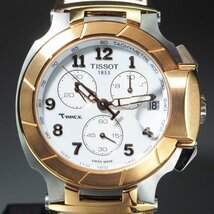 TISSOT ティソ T-RACE Tレース T048.417.27.012.00 QZ SS GP ラバーブレス ホワイト 白 文字盤 クロノグラフ メンズ 腕時計 「23904」_画像2