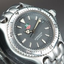 TAG HEUER タグホイヤー セルプロフェッショナル200 S99.213 セルシリーズ QZ 回転文字盤 デイト グレー 文字盤 ボーイズ 腕時計 「23740」_画像2