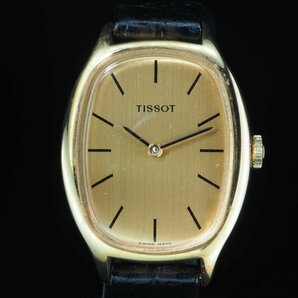 TISSOT ティソ GP/革 手巻き ゴールドカラー バーインデックス 2針 USED品 稼働品 純正ベルト ケース レディース 腕時計 「23765」の画像3