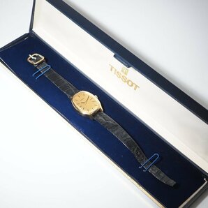 TISSOT ティソ GP/革 手巻き ゴールドカラー バーインデックス 2針 USED品 稼働品 純正ベルト ケース レディース 腕時計 「23765」の画像10