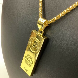 men's ladies necklace gold ingot 18k gold plated　メンズ レディース. 喜平 ネックレス ゴールド インゴット 鍍金 157