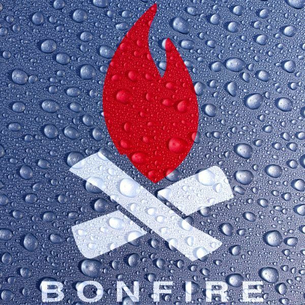 送料無料◆BONFIRE 焚火 カッティングステッカー◆ホワイト｜25cm｜超防水 UVカット 屋外使用可【C001】