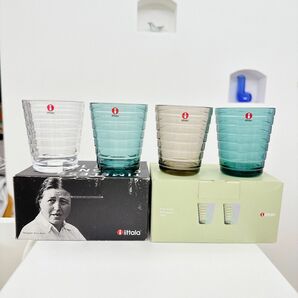 新品未使用 アイノ・アアルト タンブラー セット220ml シーブルー リネン グラス iittala ペアグラス