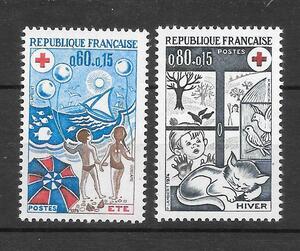 フランス 1974年★赤十字切手★2枚