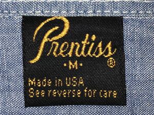 [超美品] [アメリカ製] Prentiss プレンティス シャンブレー ワークシャツ M 検) デニムシャツ ウェスタンシャツ