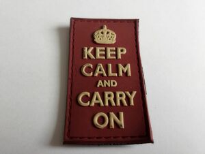 SWAT ORIGINAL（スワットオリジナル） KEEP CALM and CARRY ON PVC ラバーパッチ 赤