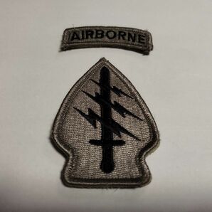 【ベルクロパッチ】アメリカ陸軍特殊部隊群 US Army Special Forces (Airborne) シルバー
