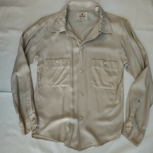 希少 オープンカラーシャツ USA製 開襟シャツ ビンテージシャツ　長袖　50'sスタイル　60's