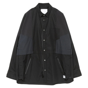 サイズ2 sacai Isetan Exclusive Thomas Mason Cotton Poplin Mix Shirt Black 伊勢丹メンズ館 別注 サカイ トーマス メイソン シャツ 黒