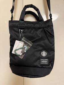 Porter × STARBUCKS Coffee Bean Shape Dram Bag S Black 新品 ポーター スターバックス ビーンシェイプ ドラム バッグ ブラック 黒