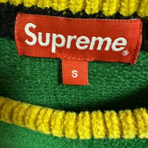 1000円スタート 22FW Supreme Stripe Chenille Sweater Green S シュプリーム ストライプ シェニール セーター グリーン 緑の画像3