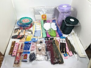 手芸用品　まとめて　ハンドメイド　ファスナー　リボン　他　色々　ダイソーも有り　中古です　汚れ、傷等あります