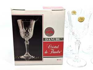 DANUBE　ダヌーブ　ワイングラス　4客　クリスタルガラス　フランス製　未使用品　箱にダメージあり　 ②
