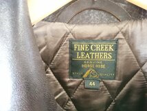 FINECREEK LEATHERS ファインクリークレザーズ ライダース ジャケット サイズ44 ダブル レザー 馬革 ダークブラウン メンズ ユーズド 2_画像3