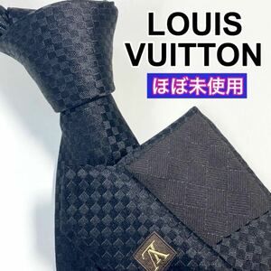 極美品 LOUIS VUITTON ルイヴィトン　ネクタイ　マイクロダミエ　LVロゴ