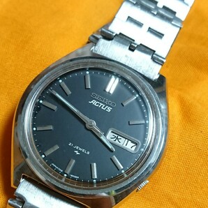 SEIKO セイコー ACTUS アクタス 21石 黒文字盤 アンティーク 自動巻き OH済 メンズ 問題なく稼働していますの画像1