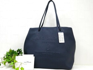 MARC JACOBS マークジェイコブス◆ロゴショッパー EW◆トート ショルダー バッグ◆ネイビー ゴールド金具◆超美品◆肩掛け◆N7932