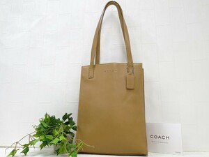 COACH コーチ◆6119◆カーフ レザー 本革◆ショルダー トート バッグ◆キャメル シルバー金具◆美品◆ロゴ型押し◆肩掛け◆B5収納◆N7933