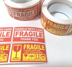 ケアシール　FRAGILE　フラジール　200片(100+100)　ステッカー