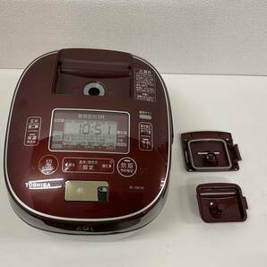 【A137】中古品 TOSHIBA 東芝真空圧力IHジャー炊飯器 RC-10E7VS ディープレッド 1.0L 2019年製 動作確認済の画像3