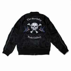 RUDE GALLERY × THE BIRTHDAY SKULL＆SWALLOW SOUVENIR JACKET スカジャン ジャケット S ブラック