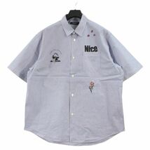 UNDERCOVER アンダーカバー 23SS ストライプコラージュ半袖シャツ 4 ネイビー ホワイト_画像1