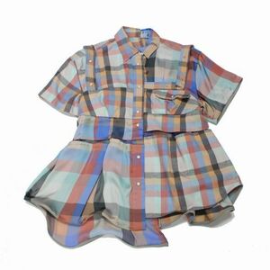 sacai サカイ 22AW Plaid Shirt チェック シャツ 1 ベージュ系