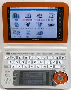Острый, электронный словарь, мозг, PW-G5000, оранжевый, цвет, сенсорная панель, используется