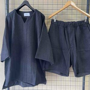 【WEWILL/ウィーウィル】Easy Shorts size1 BLACK Set Up MADE IN JAPAN ジャガード イージーショーツ セットアップ ショートパンツの画像2