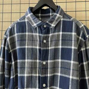 【kolor BEACON/カラービーコン】Cotton Flannel Check Shirt size2 裾周りオレンジライン コットン フランネル チェックシャツ 日本製の画像2