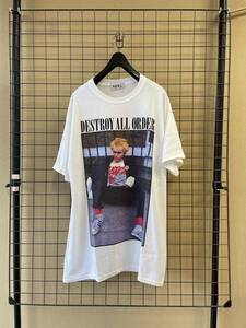 美品【KIDILL/キディル】DESTROY ALL ORDER Print T-Shirt プリント Tシャツ TEE ホワイト パンク ロック