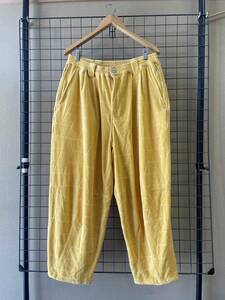 【TIGHTBOOTH/タイトブース】T VELOUR BALLOON PANTS YELLOW sizeL T総柄 ジャガード ベロア バルーン パンツ イエロー ジップポケット付