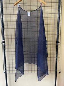 [PLEATS PLEASE/ pleat pulley z]Pleats Shawl Stole NAVY MADE IN JAPAN pleat shawl stole ISSEY MIYAKE Issey Miyake 