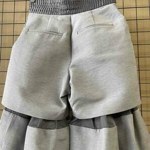 SAMPLE【sacai/サカイ】Layered Design Wide Shorts Pants GRAY レイヤードデザイン ワイドショーツ レディース パンツ 変形デザインの画像4