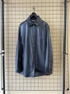 SAMPLE【FUMIKA UCHIDA/フミカウチダ】Regular Collar Long Sleeve Shirt BLACK レギュラーカラー ロングスリーブ シャツ 光沢ブラック