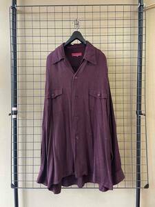 【Y’s for men/ワイズフォーメン】YOHJI YAMAMOTO ヨウジヤマモト Oversized Rayon Shirt オーバーサイズ オープンカラー レーヨン シャツ